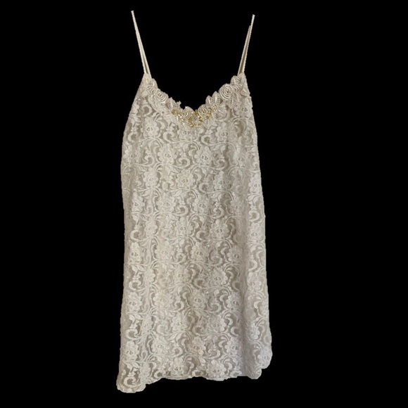 Vintage Other - Vintage Cinema Etoile Lace Camisole Beaded Sheer Lingerie Size S